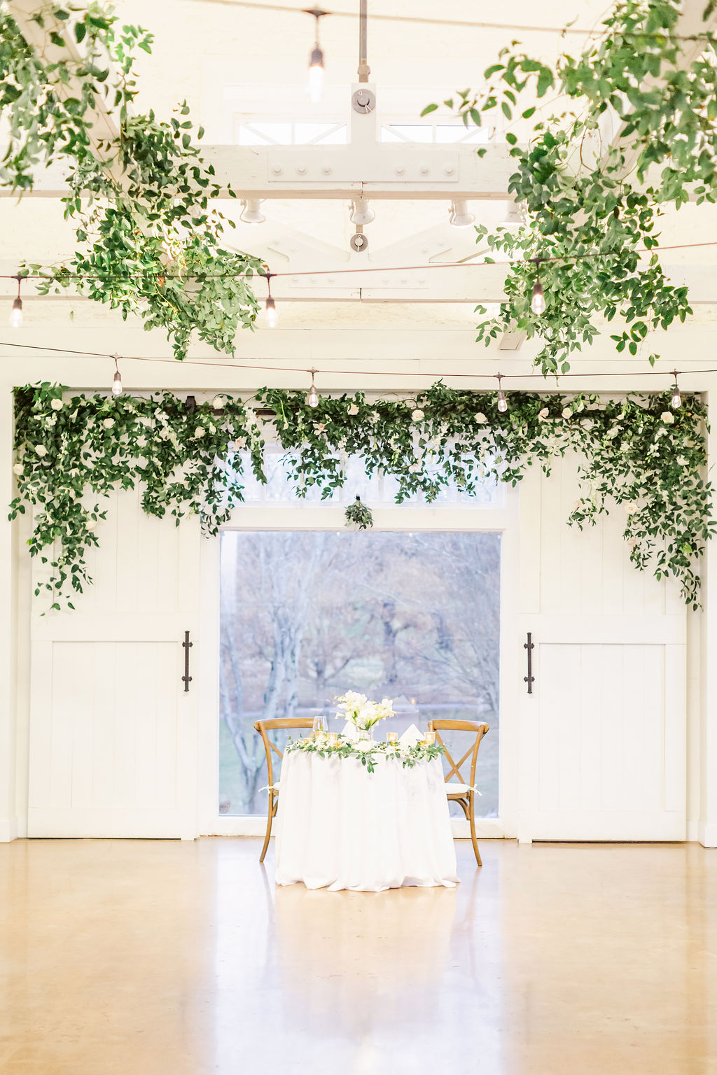Barn at Reynolda Village wedding - blush wedding gown by Astrid + Mercedes