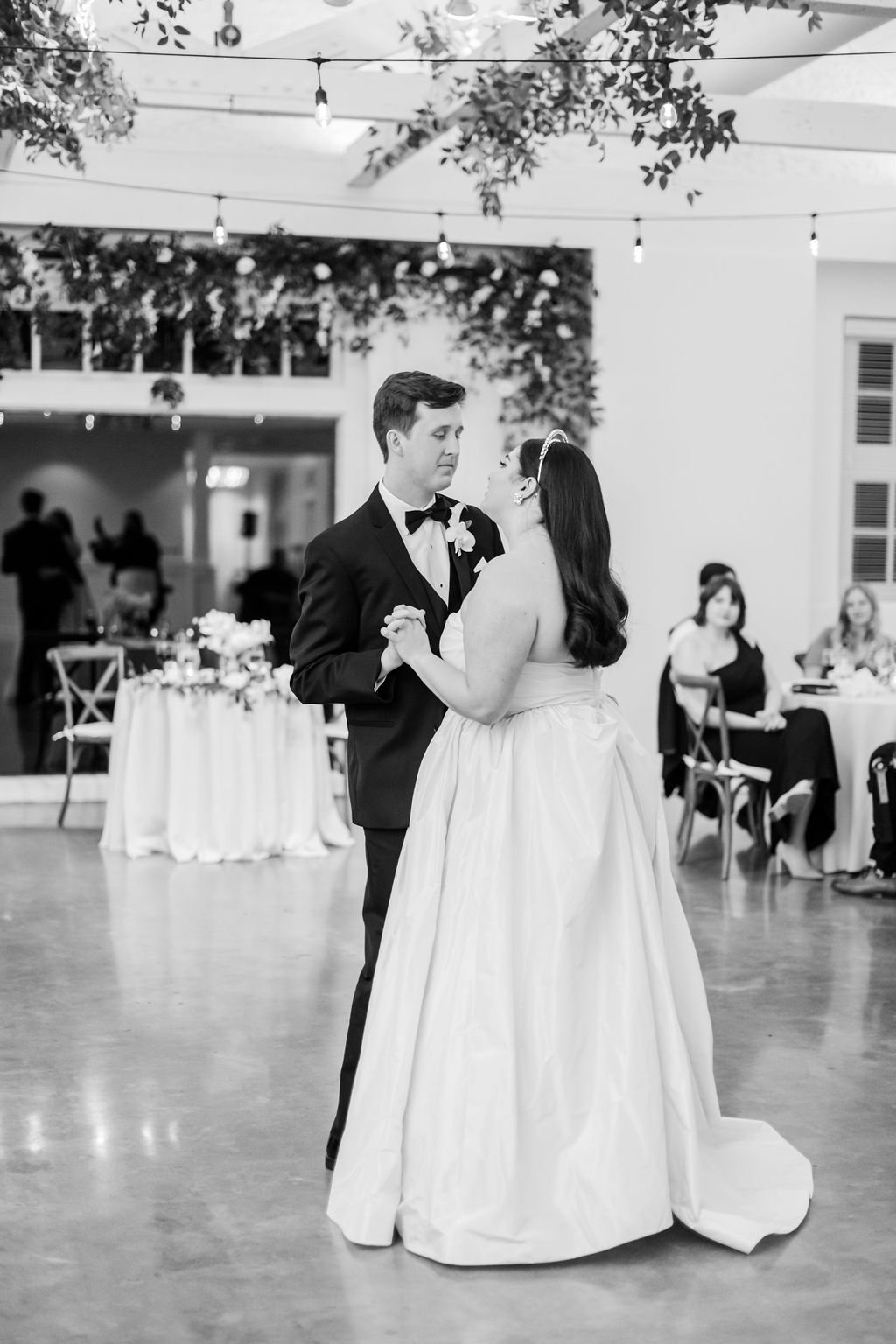 Barn at Reynolda Village wedding - blush wedding gown by Astrid + Mercedes