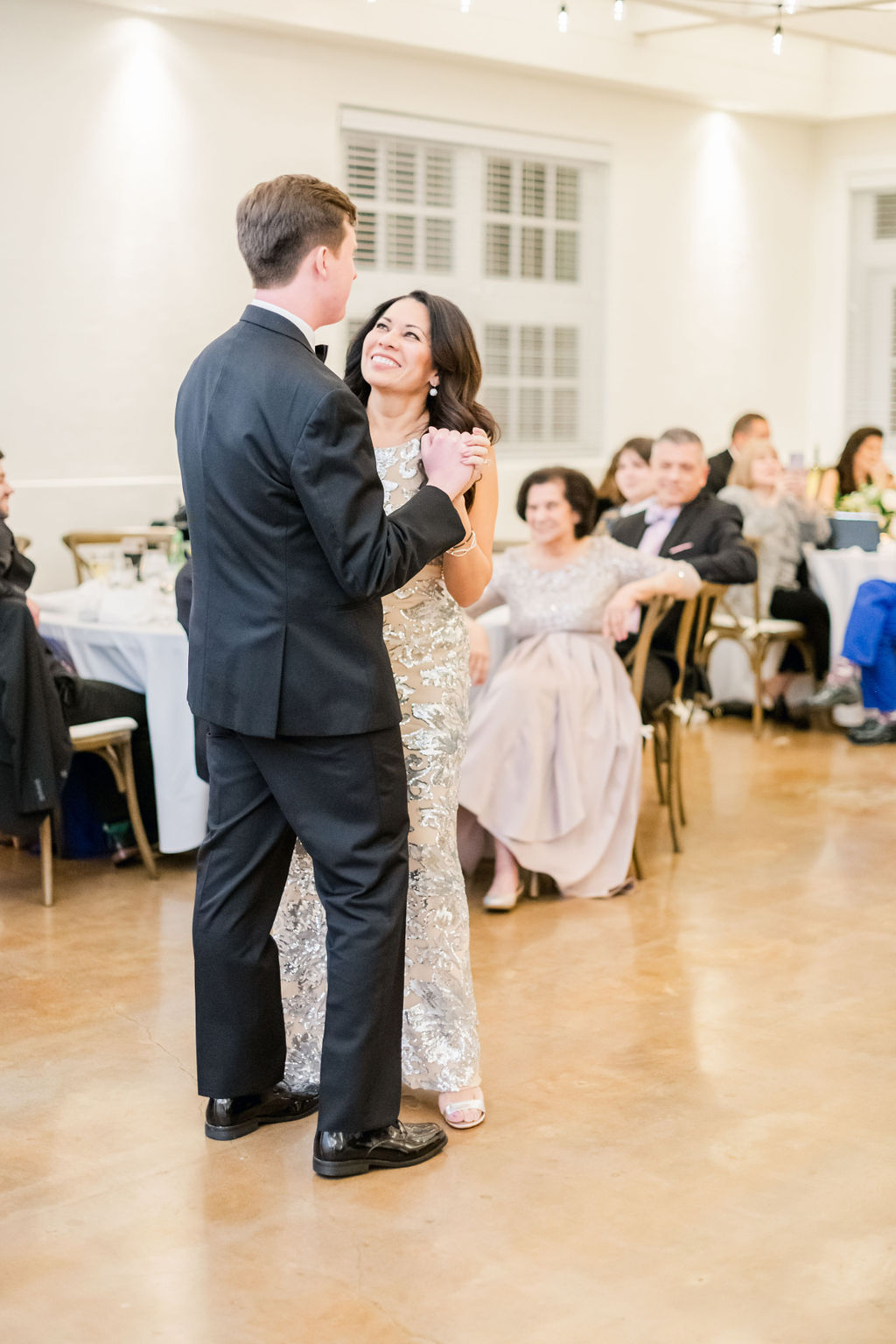Barn at Reynolda Village wedding - blush wedding gown by Astrid + Mercedes