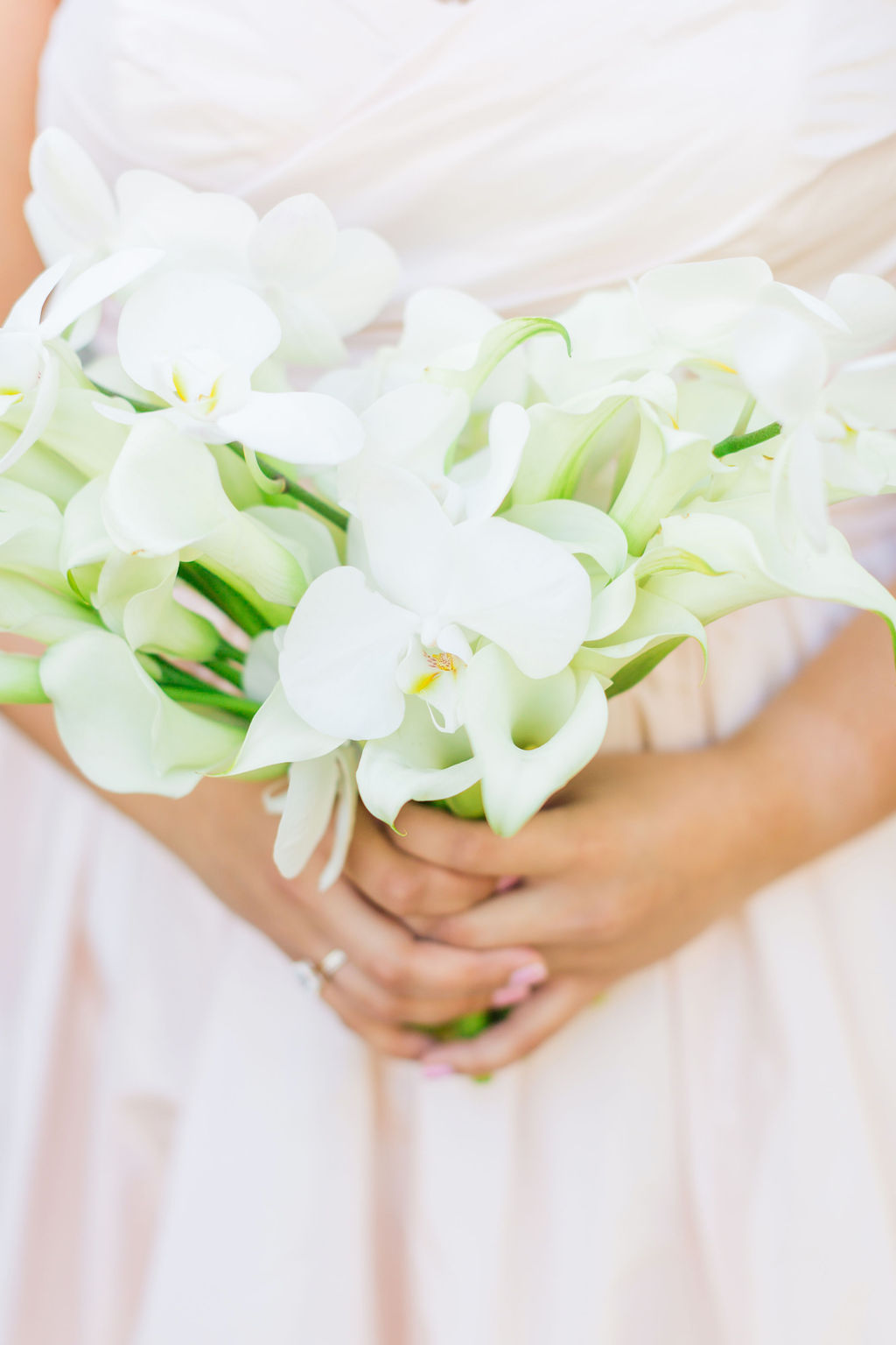 Barn at Reynolda Village wedding - blush wedding gown by Astrid + Mercedes