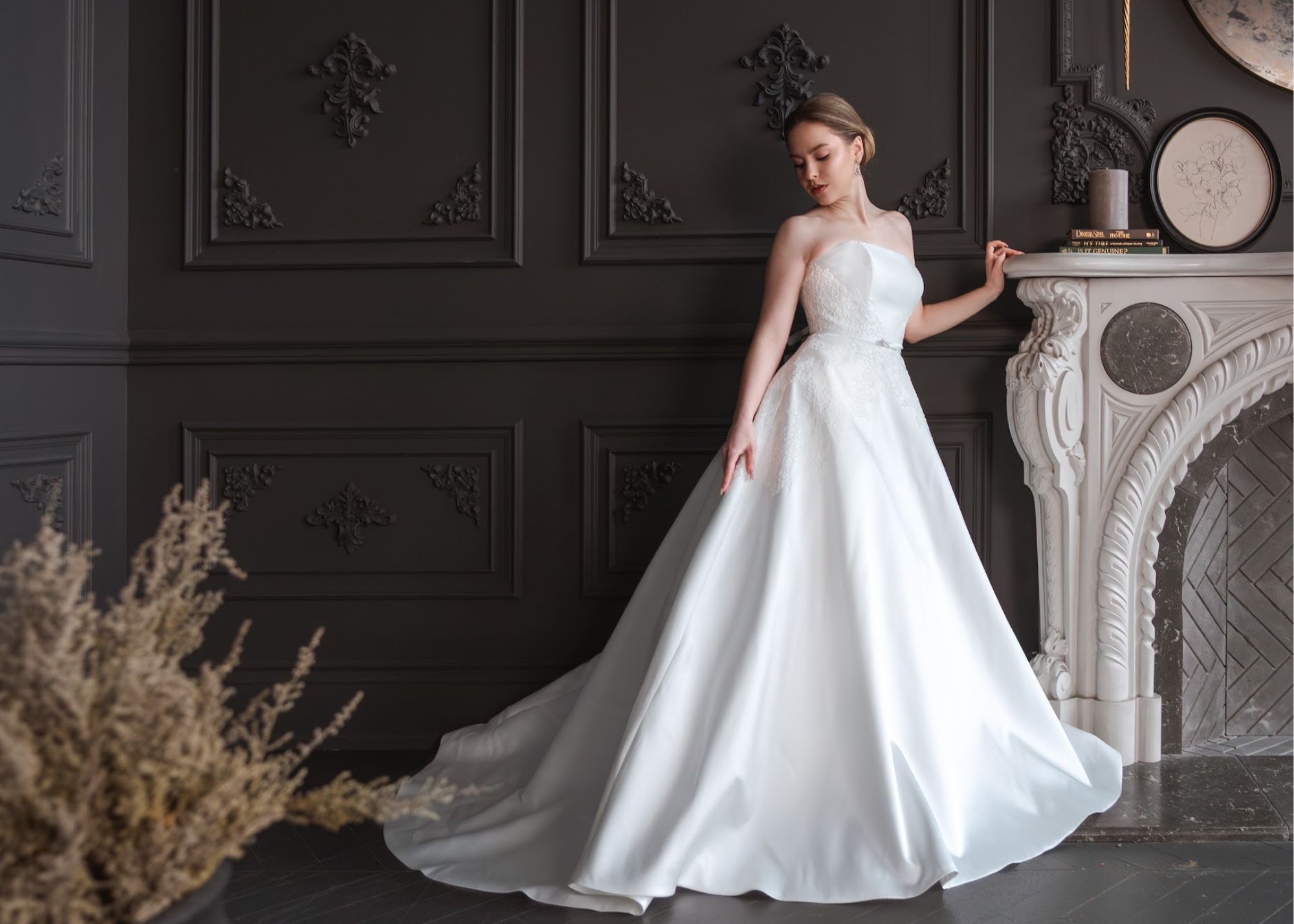 a line vs ball gown wedding dress Davinci Bridal 50690 Satin Ballgown Sheer Rhinestone V Neck Bridal 14 / Ivory Deep Scoop Back A-Line vs Ball Gown Wedding